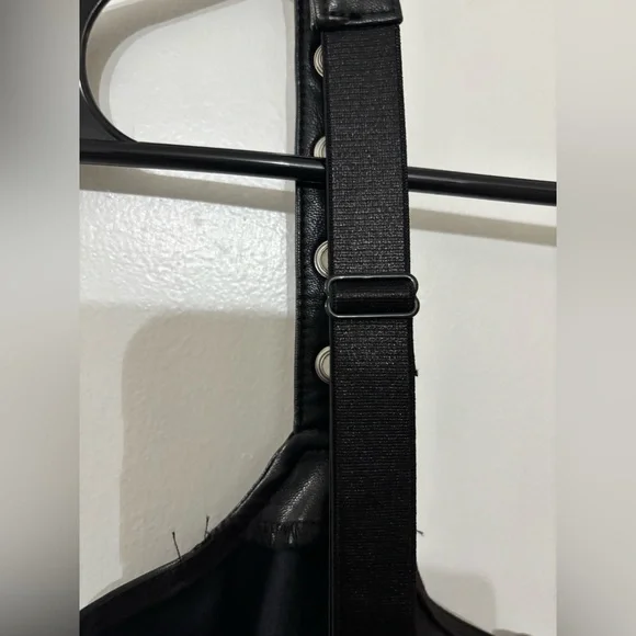 Widow Dolls Kill Black Faux Leather Mini Dress Size Small Gothic Grunge Punk - Picture 8 of 16